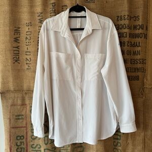 ALO Yoga White Button Down Shirt
